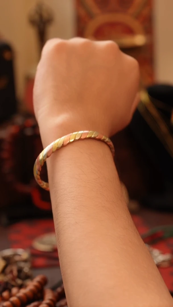 柏香籽/百香籽手串三色铜手镯