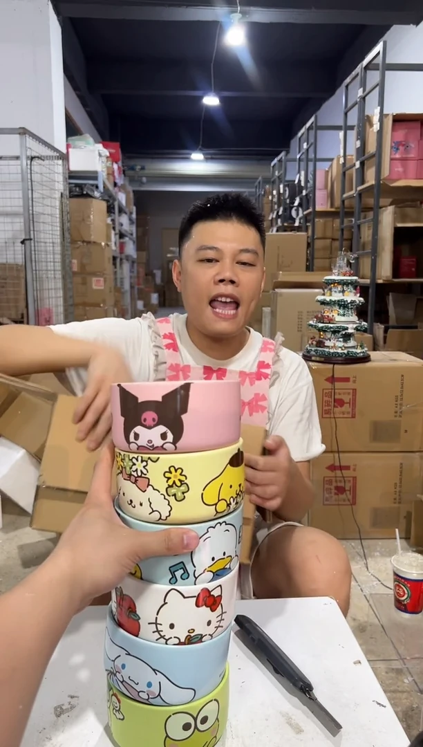 瓷片三利鸥饭碗6件套