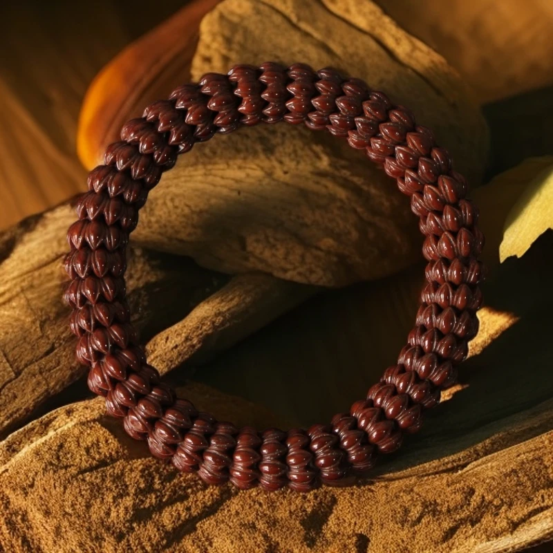 紫金鼠莲花雕刻手串精雕刻菩提子佛珠九转文玩紫金鼠手串