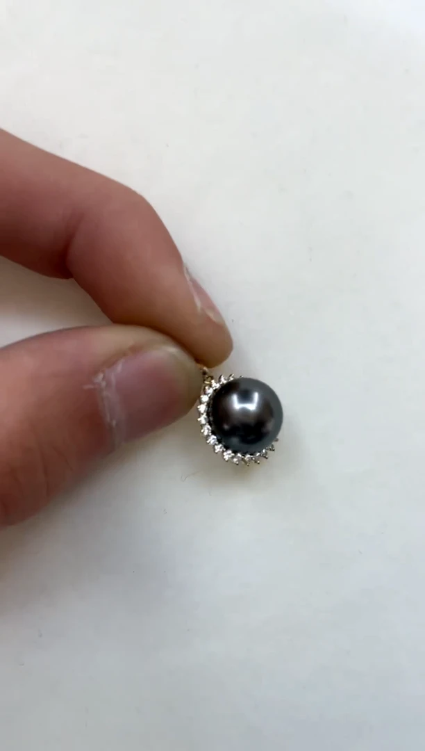 颈饰18K金镶嵌海水珍珠10-11