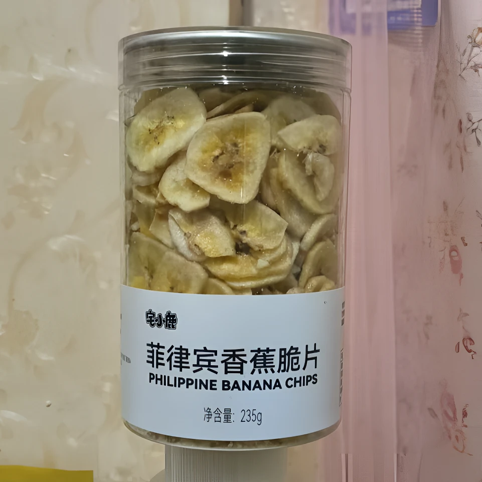 许昌超市代买新鲜当季香蕉干健康休闲零食235克罐装香蕉脆片原味