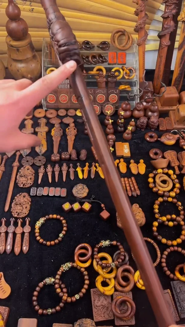 【闪购商品】枣木枣木90公分天师剑配底座一物一拍