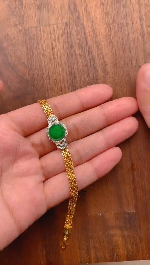 【闪购商品】翡翠手链银S925镶嵌无事牌手链