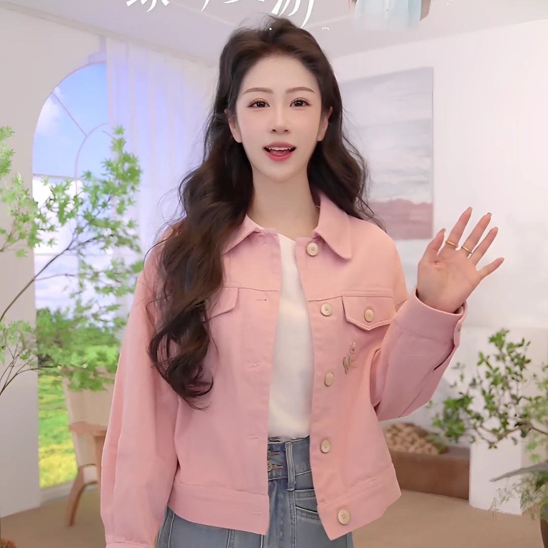 茵曼25年新款秋季文艺复古小香风外套女休闲宽松绣花短款夹克外套