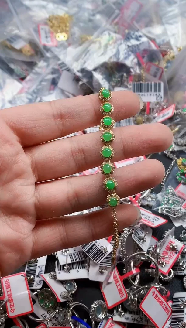 银S925镶嵌戒指翡翠天然A货缅甸翡翠