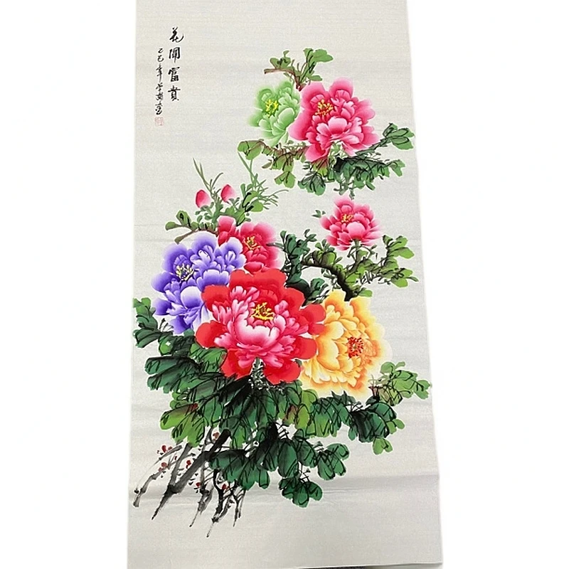 国画手绘四尺牡丹花 140✖️70厘米