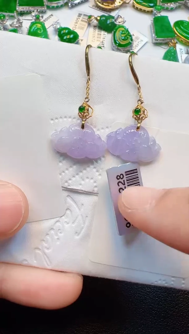 【闪购商品】翡翠耳饰18K金镶嵌980元