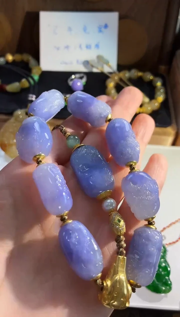 18K金镶嵌手链翡翠手串