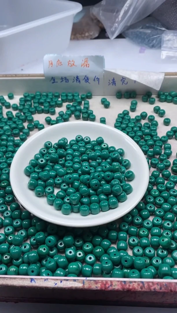 【闪购商品】玛瑙/玉髓颈饰未镶嵌w773绿松玉化老型8*7mm*15颗