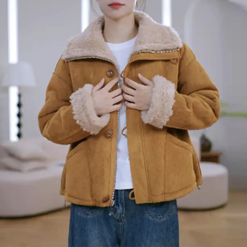 2025冬季新款韩版百搭休闲宽松显瘦时尚加厚保暖双面穿外套女潮