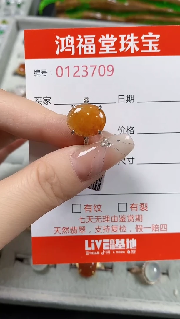 翡翠戒指银S925镶嵌3709