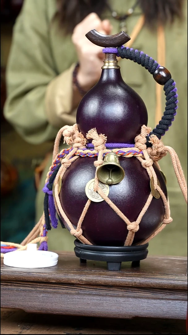 YZ035复古网兜款天然酒葫芦（一物一拍）