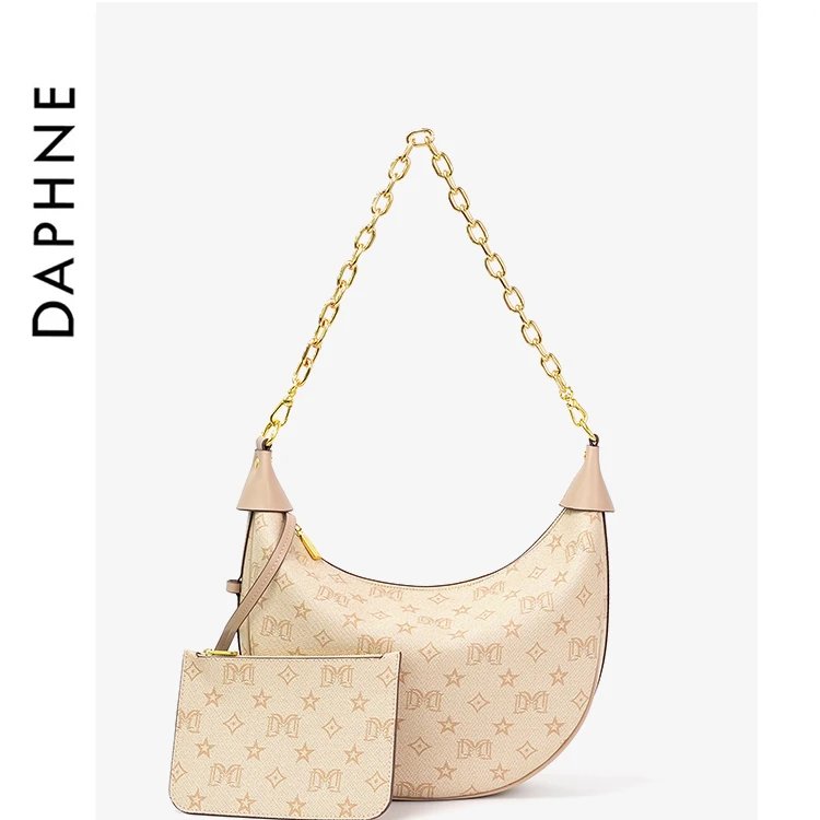 【达芙妮Daphne】印花经典轻奢女单肩斜挎包复古10317