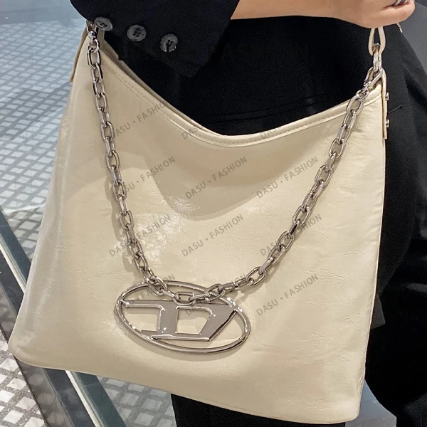 【苏总专属】SKL-L-6683-米白女士时尚潮流气质小众腋下包斜挎包