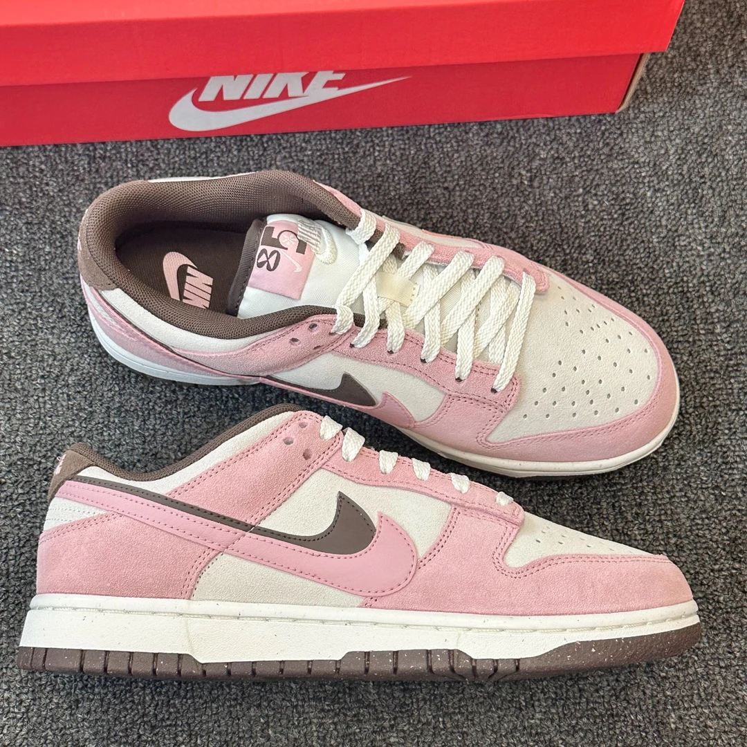 NIKE耐克 Dunk Low 女款低帮粉色双钩复古运动休闲板鞋官方正品