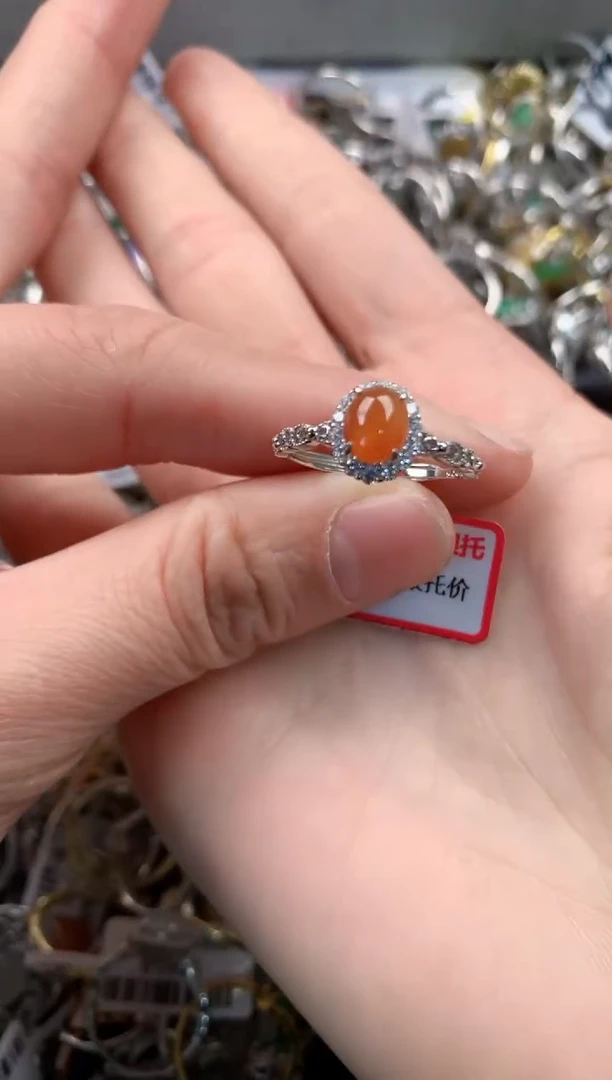 银S925镶嵌戒指翡翠444   6