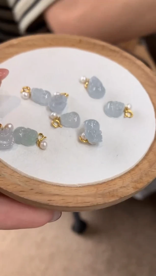 翡翠18K金镶嵌吊坠(不含链)貔貅 多样性发货1件