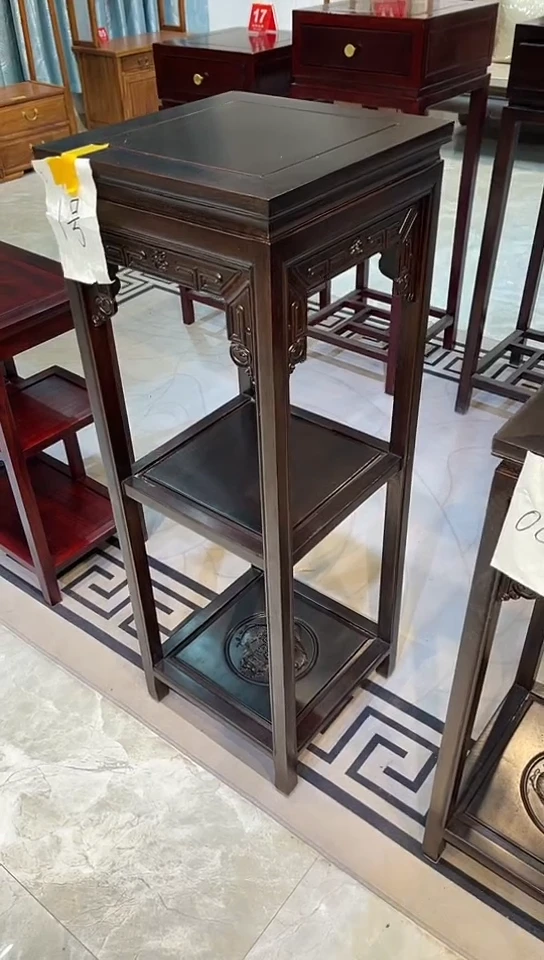 【闪购商品】花梨木类成套家具黑檀色福字花架35*35*100