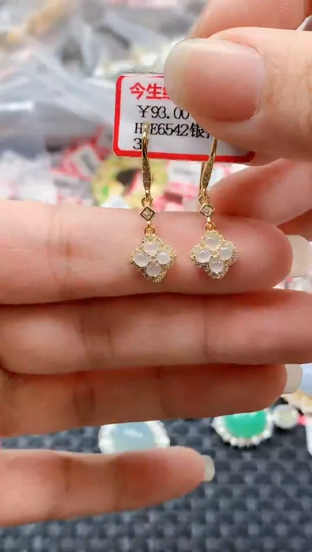 银S925镶嵌戒指翡翠天然A货缅甸翡翠