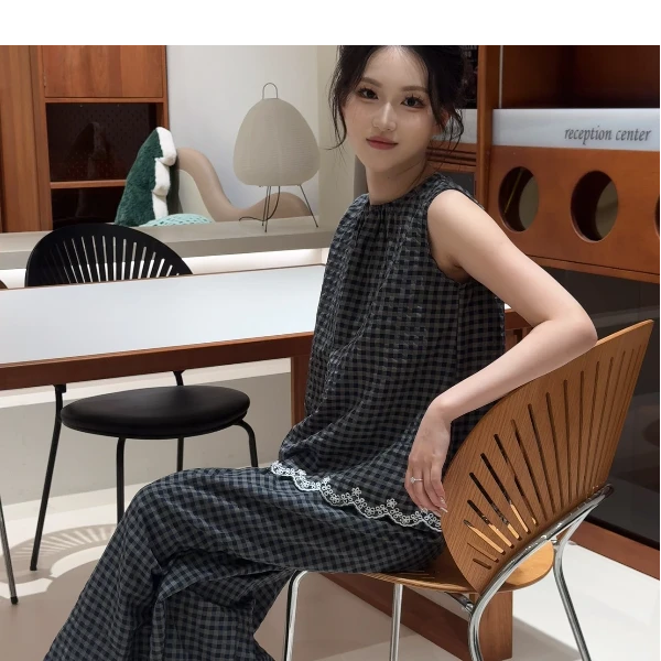 VINEEMAN【月林照秋】韩系无袖网红ins风气质睡衣可外穿家居服套装