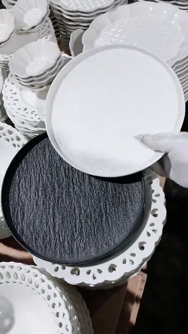 【闪购商品】瓷片2个岩石纹大盘微瑕 凑满20元包邮