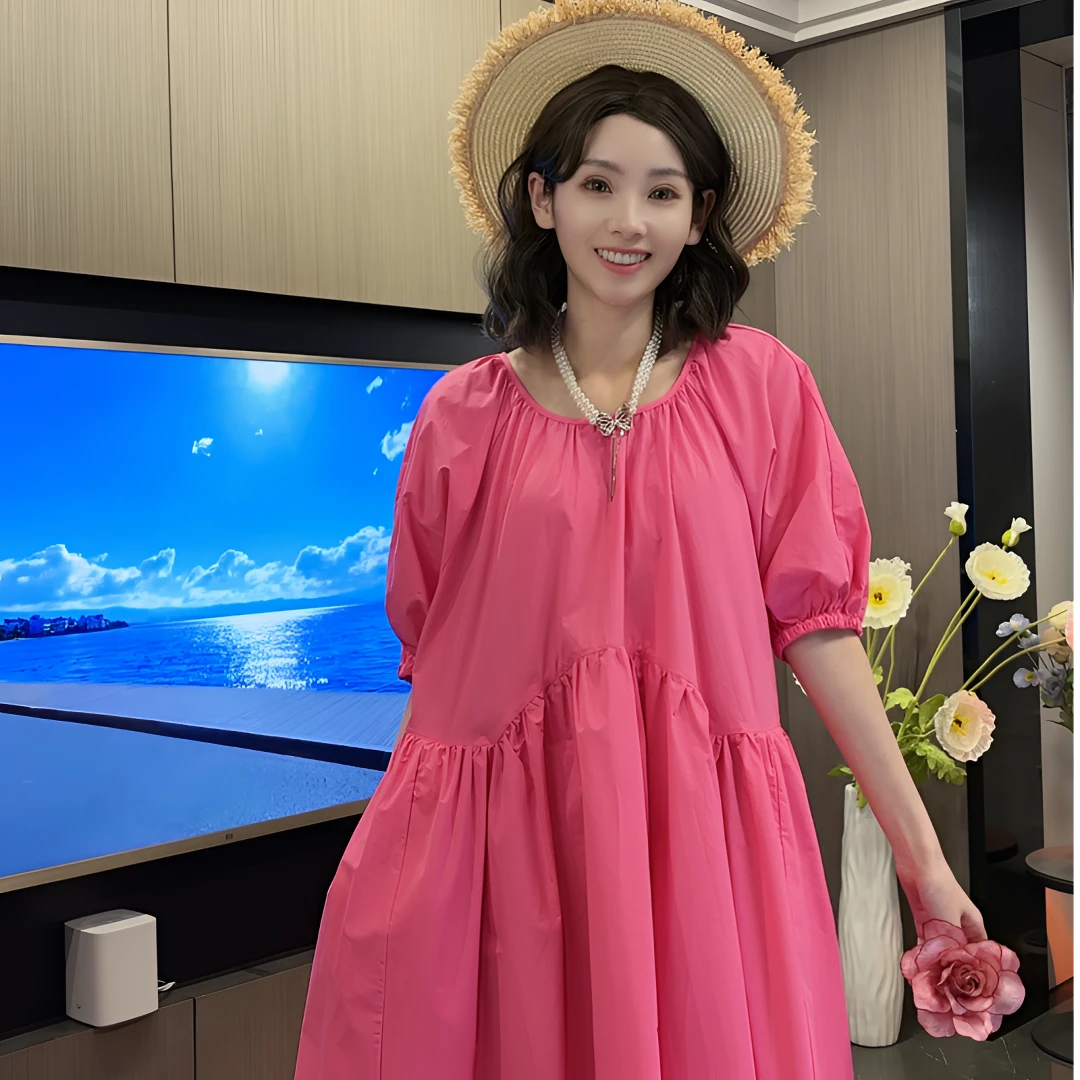 2025年新款夏季慵懒度假风连衣裙纯棉两面穿法式8002 5/16