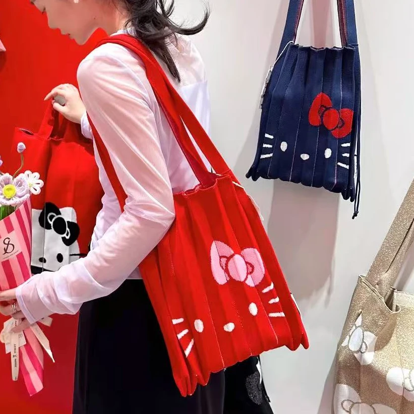 25新款可爱凯卡通联名百褶手提包休闲包褶皱包风琴包收纳
