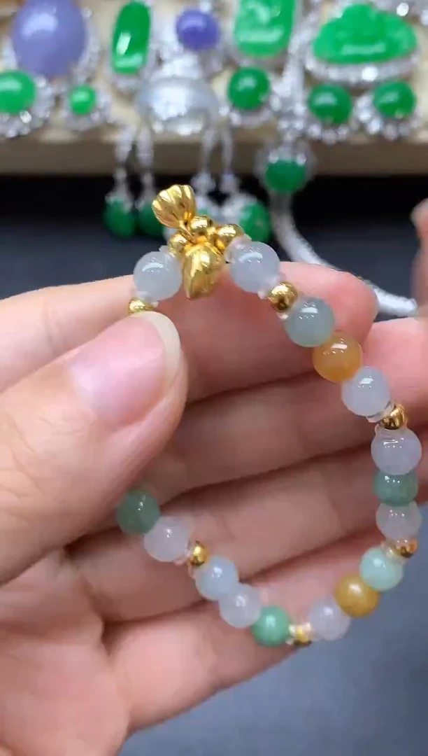 足金镶嵌手链翡翠418/-中国好珍宝