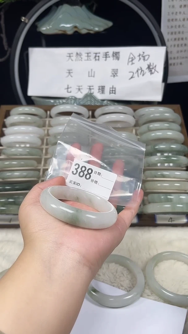 未镶嵌手镯石英质玉（天山翠）388