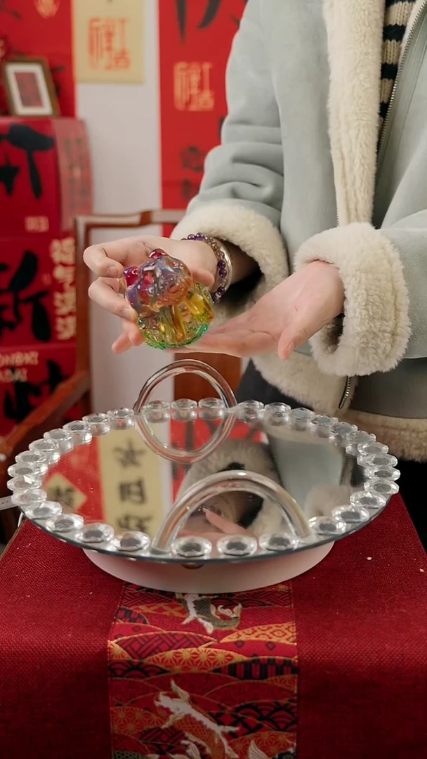 【闪购商品】琉璃彩色大耳兔子摆件