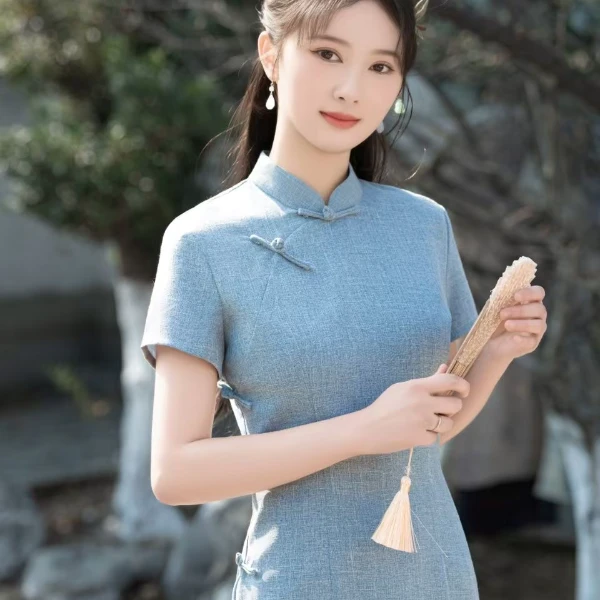 中国风旗袍时尚优雅中式日常气质夏季修身显瘦民国风