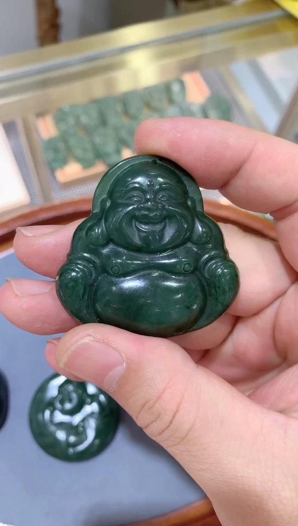 【闪购商品】和田玉吊坠(赠链)未镶嵌和田玉碧玉弥勒佛