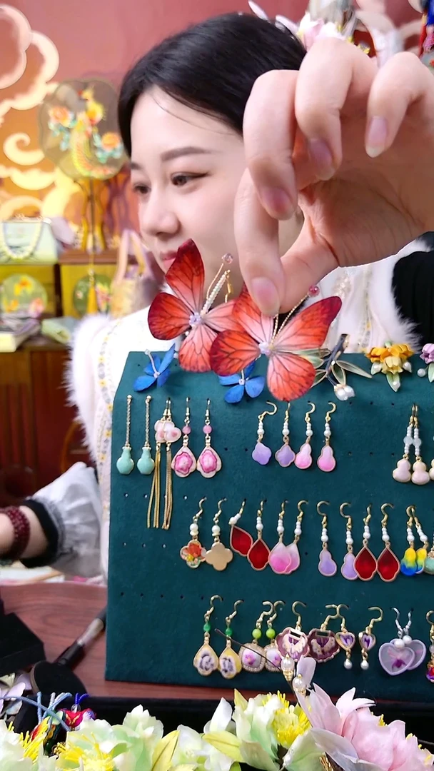 纯铜合金琉璃非遗绒花好美