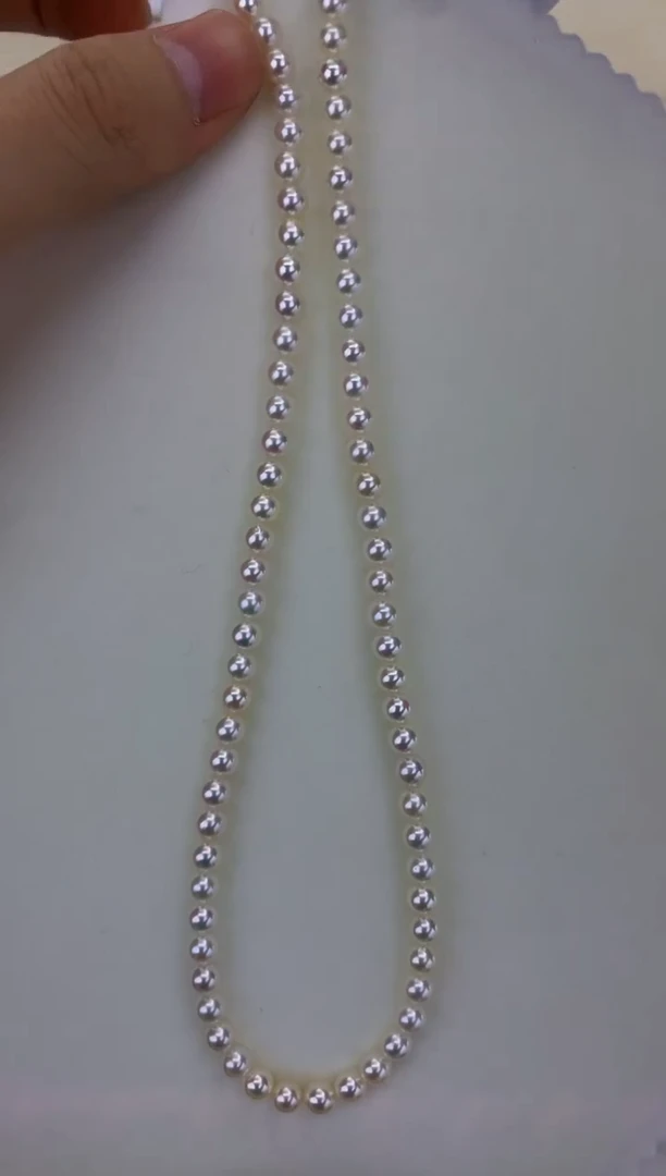 银S925镶嵌DA海水珍珠 GD011 5-5.5 rose串链带大证