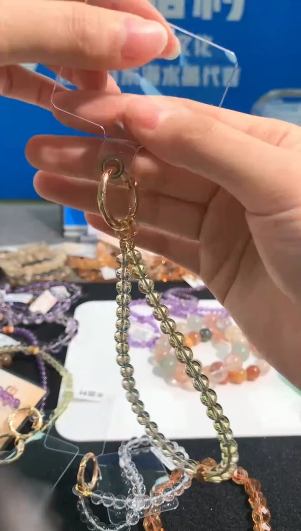 【闪购商品】水晶手链未镶嵌64号黄水晶手机挂