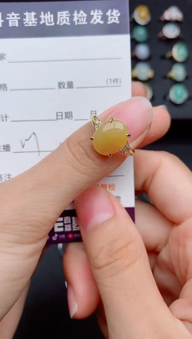 银S925镶嵌戒指翡翠1