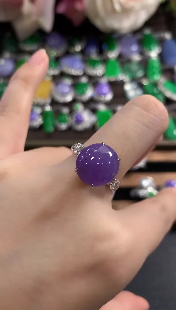 18K金镶嵌戒指翡翠c36