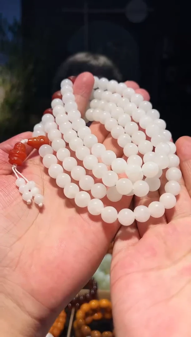 手链未镶嵌和田玉10+108多圈-黑