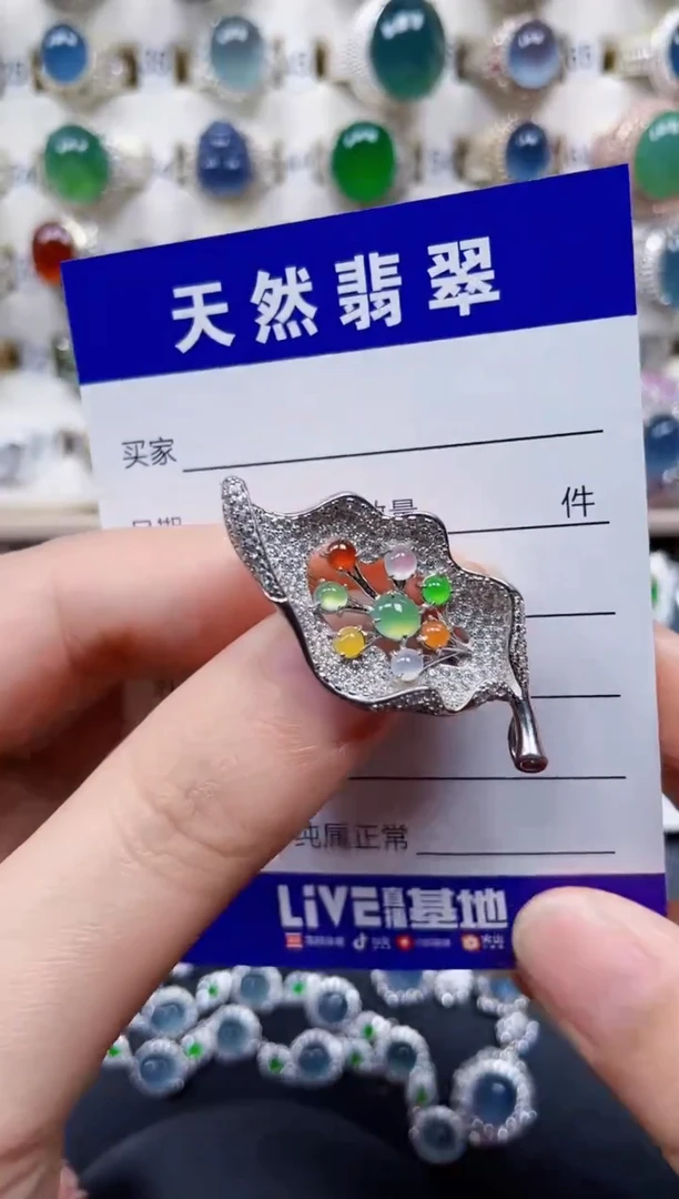 颈饰银S925镶嵌翡翠301