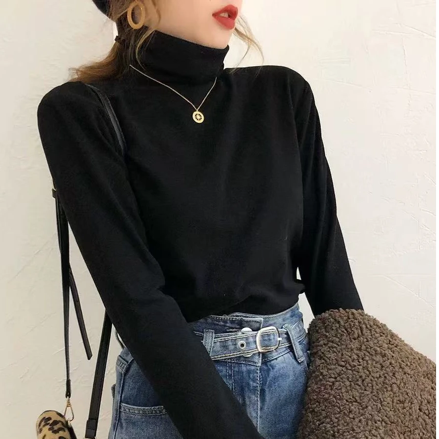 黑色高领打底衫9822