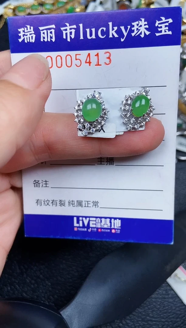 翡翠银S925镶嵌颈饰5413
