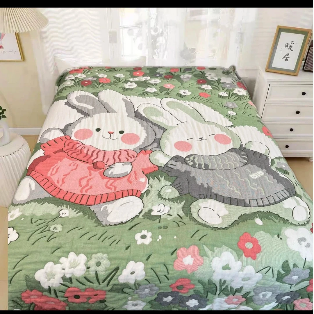 【双人泡芙被】200*230躺平小兔泡芙被