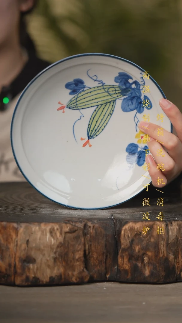 【闪购商品】瓷片景德镇高温釉下彩可微波烤箱洗碗机