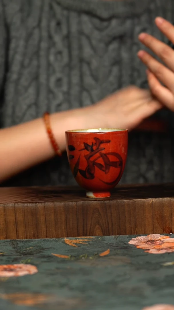 杯釉下彩手工手绘同款陶器