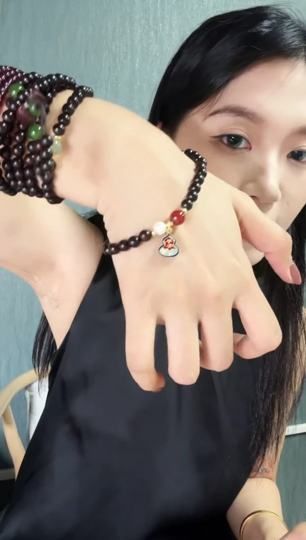 未镶嵌檀香紫檀（小叶紫檀）手串紫檀单圈葫芦滴溜单圈