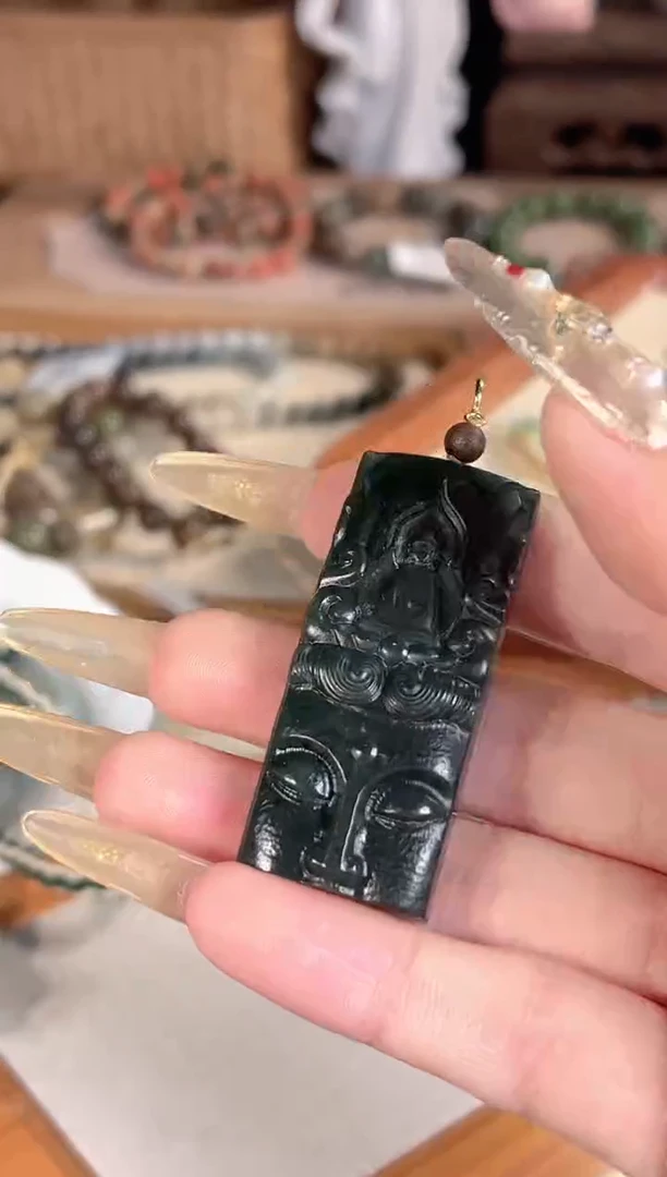 吊坠(赠链)银S925镶嵌和田玉多样性发其一孤品默认微瑕