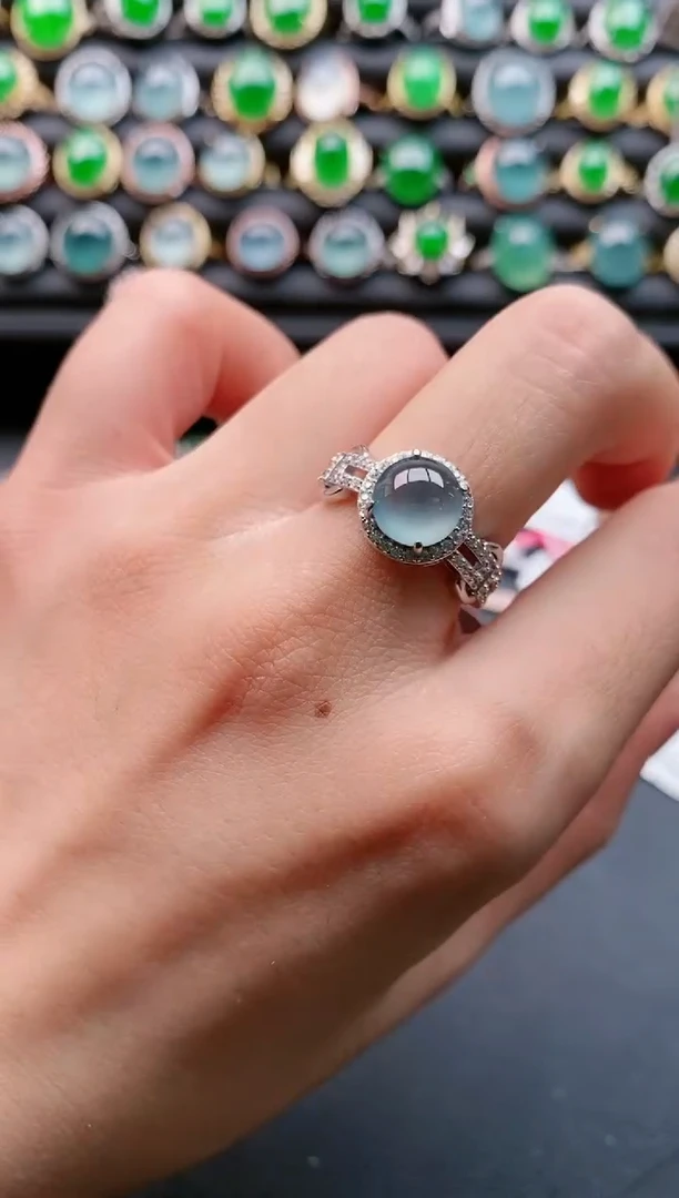 【闪购商品】翡翠戒指银S925镶嵌11111