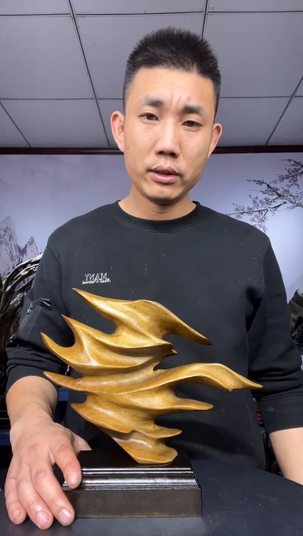 金丝楠木头款梵**的金丝楠木工艺品摆件