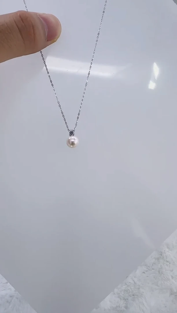 银S925镶嵌海水珍珠DA海水akoya吊坠7-8 y134