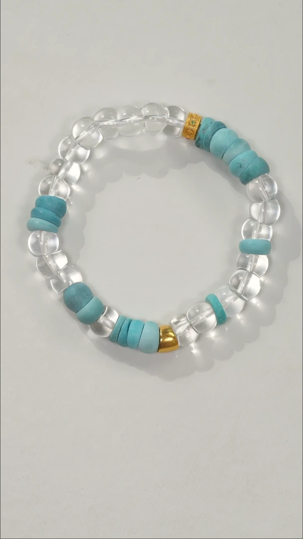 【闪购商品】绿松石手链18K金镶嵌1